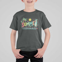 Summer Remembering My Why T Shirt For Kid Cute Tropical Beach Palm Tree Surfboard Teacher Graphic