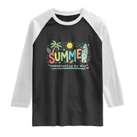 Summer Remembering My Why Raglan Shirt Cute Tropical Beach Palm Tree Surfboard Teacher Graphic