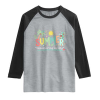 Summer Remembering My Why Raglan Shirt Cute Tropical Beach Palm Tree Surfboard Teacher Graphic