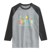 Summer Remembering My Why Raglan Shirt Cute Tropical Beach Palm Tree Surfboard Teacher Graphic