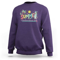 Summer Remembering My Why Sweatshirt Cute Tropical Beach Palm Tree Surfboard Teacher Graphic