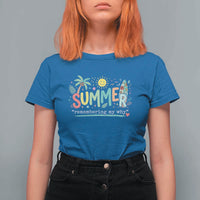 Summer Remembering My Why T Shirt For Women Cute Tropical Beach Palm Tree Surfboard Teacher Graphic