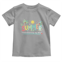 Summer Remembering My Why Toddler T Shirt Cute Tropical Beach Palm Tree Surfboard Teacher Graphic
