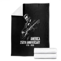 America 250th Anniversary Abraham Lincoln Rock Star Throw Blanket Funny Electric Guitar Player 1776 to 2026 Semiquincentennial