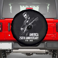 America 250th Anniversary Abraham Lincoln Rock Star Spare Tire Cover Funny Electric Guitar Player 1776 to 2026 Semiquincentennial