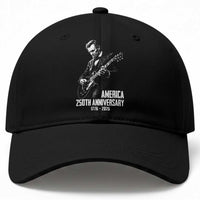 America 250th Anniversary Abraham Lincoln Rock Star Baseball Cap Funny Electric Guitar Player 1776 to 2026 Semiquincentennial