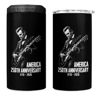 America 250th Anniversary Abraham Lincoln Rock Star 4 in 1 Can Cooler Tumbler Funny Electric Guitar Player 1776 to 2026 Semiquincentennial
