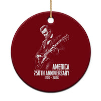 America 250th Anniversary Abraham Lincoln Rock Star Ceramic Ornament Funny Electric Guitar Player 1776 to 2026 Semiquincentennial