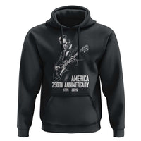 America 250th Anniversary Abraham Lincoln Rock Star Hoodie Funny Electric Guitar Player 1776 to 2026 Semiquincentennial