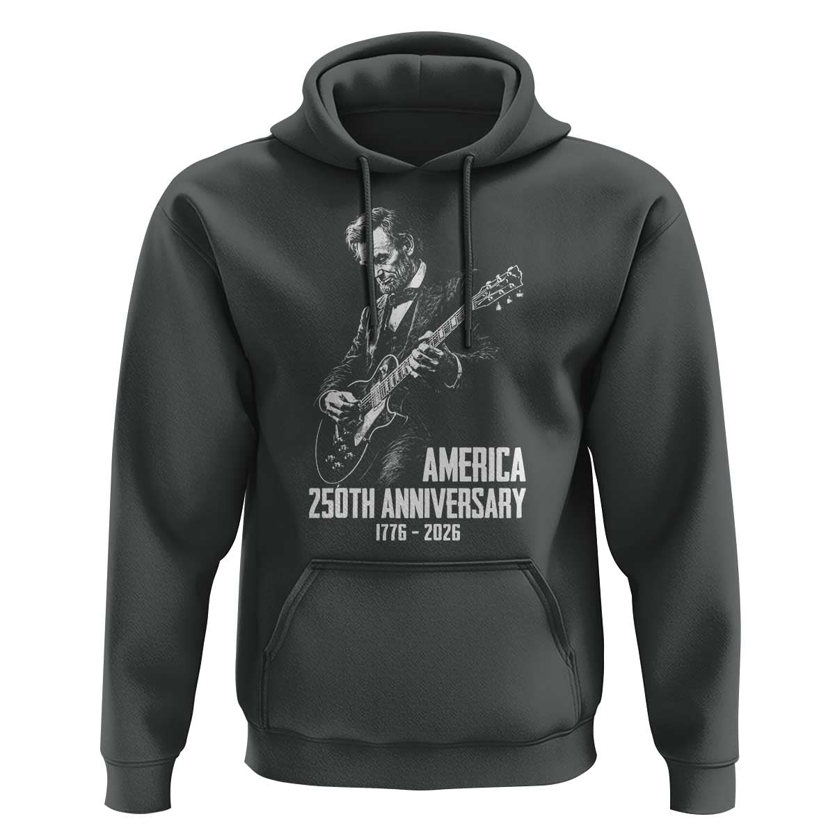 America 250th Anniversary Abraham Lincoln Rock Star Hoodie Funny Electric Guitar Player 1776 to 2026 Semiquincentennial