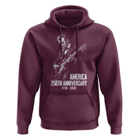 America 250th Anniversary Abraham Lincoln Rock Star Hoodie Funny Electric Guitar Player 1776 to 2026 Semiquincentennial