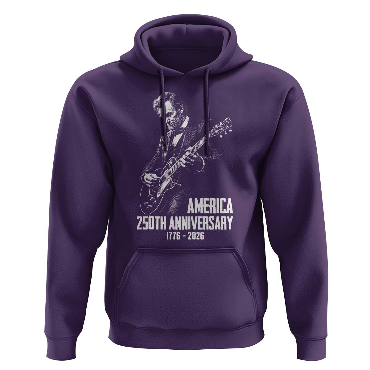America 250th Anniversary Abraham Lincoln Rock Star Hoodie Funny Electric Guitar Player 1776 to 2026 Semiquincentennial