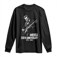 America 250th Anniversary Abraham Lincoln Rock Star Long Sleeve Shirt Funny Electric Guitar Player 1776 to 2026 Semiquincentennial
