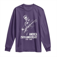 America 250th Anniversary Abraham Lincoln Rock Star Long Sleeve Shirt Funny Electric Guitar Player 1776 to 2026 Semiquincentennial