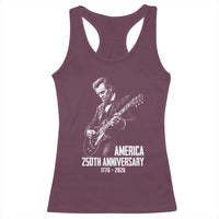 America 250th Anniversary Abraham Lincoln Rock Star Racerback Tank Top Funny Electric Guitar Player 1776 to 2026 Semiquincentennial