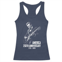 America 250th Anniversary Abraham Lincoln Rock Star Racerback Tank Top Funny Electric Guitar Player 1776 to 2026 Semiquincentennial