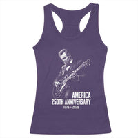 America 250th Anniversary Abraham Lincoln Rock Star Racerback Tank Top Funny Electric Guitar Player 1776 to 2026 Semiquincentennial