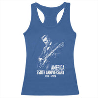 America 250th Anniversary Abraham Lincoln Rock Star Racerback Tank Top Funny Electric Guitar Player 1776 to 2026 Semiquincentennial