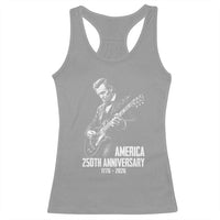 America 250th Anniversary Abraham Lincoln Rock Star Racerback Tank Top Funny Electric Guitar Player 1776 to 2026 Semiquincentennial