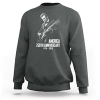 America 250th Anniversary Abraham Lincoln Rock Star Sweatshirt Funny Electric Guitar Player 1776 to 2026 Semiquincentennial