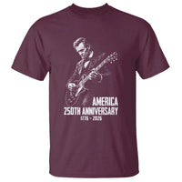 America 250th Anniversary Abraham Lincoln Rock Star T Shirt Funny Electric Guitar Player 1776 to 2026 Semiquincentennial