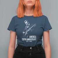 America 250th Anniversary Abraham Lincoln Rock Star T Shirt For Women Funny Electric Guitar Player 1776 to 2026 Semiquincentennial