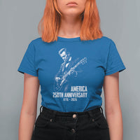America 250th Anniversary Abraham Lincoln Rock Star T Shirt For Women Funny Electric Guitar Player 1776 to 2026 Semiquincentennial