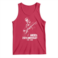 America 250th Anniversary Abraham Lincoln Rock Star Tank Top Funny Electric Guitar Player 1776 to 2026 Semiquincentennial