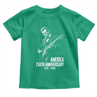 America 250th Anniversary Abraham Lincoln Rock Star Toddler T Shirt Funny Electric Guitar Player 1776 to 2026 Semiquincentennial
