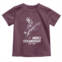 America 250th Anniversary Abraham Lincoln Rock Star Toddler T Shirt Funny Electric Guitar Player 1776 to 2026 Semiquincentennial
