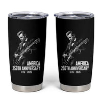 America 250th Anniversary Abraham Lincoln Rock Star Tumbler Cup Funny Electric Guitar Player 1776 to 2026 Semiquincentennial