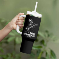 America 250th Anniversary Abraham Lincoln Rock Star Tumbler With Handle Funny Electric Guitar Player 1776 to 2026 Semiquincentennial
