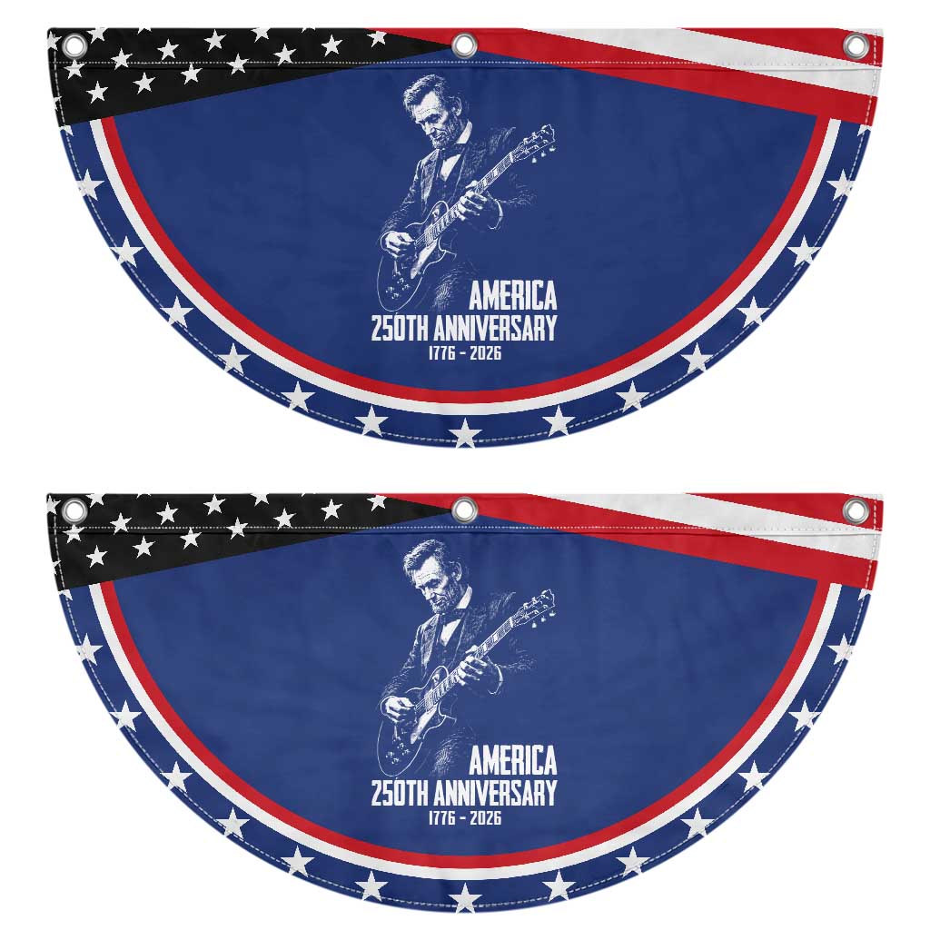 America 250th Anniversary Abraham Lincoln Rock Star Patriotic Fan Flag Funny Electric Guitar Player 1776 to 2026 Semiquincentennial