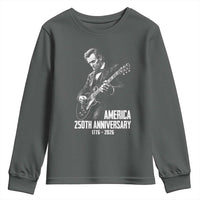 America 250th Anniversary Abraham Lincoln Rock Star Youth Sweatshirt Funny Electric Guitar Player 1776 to 2026 Semiquincentennial