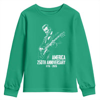 America 250th Anniversary Abraham Lincoln Rock Star Youth Sweatshirt Funny Electric Guitar Player 1776 to 2026 Semiquincentennial