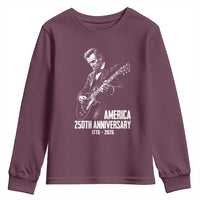 America 250th Anniversary Abraham Lincoln Rock Star Youth Sweatshirt Funny Electric Guitar Player 1776 to 2026 Semiquincentennial