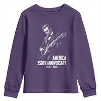 America 250th Anniversary Abraham Lincoln Rock Star Youth Sweatshirt Funny Electric Guitar Player 1776 to 2026 Semiquincentennial
