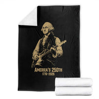 America's 250th George Washington Rock Star Throw Blanket Funny Electric Guitar Player Vintage 1776 to 2026 Semiquincentennial