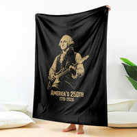 America's 250th George Washington Rock Star Throw Blanket Funny Electric Guitar Player Vintage 1776 to 2026 Semiquincentennial