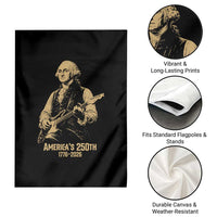 America's 250th George Washington Rock Star Garden Flag Funny Electric Guitar Player Vintage 1776 to 2026 Semiquincentennial