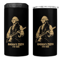 America's 250th George Washington Rock Star 4 in 1 Can Cooler Tumbler Funny Electric Guitar Player Vintage 1776 to 2026 Semiquincentennial
