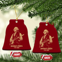 America's 250th George Washington Rock Star Ceramic Ornament Funny Electric Guitar Player Vintage 1776 to 2026 Semiquincentennial