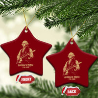 America's 250th George Washington Rock Star Ceramic Ornament Funny Electric Guitar Player Vintage 1776 to 2026 Semiquincentennial