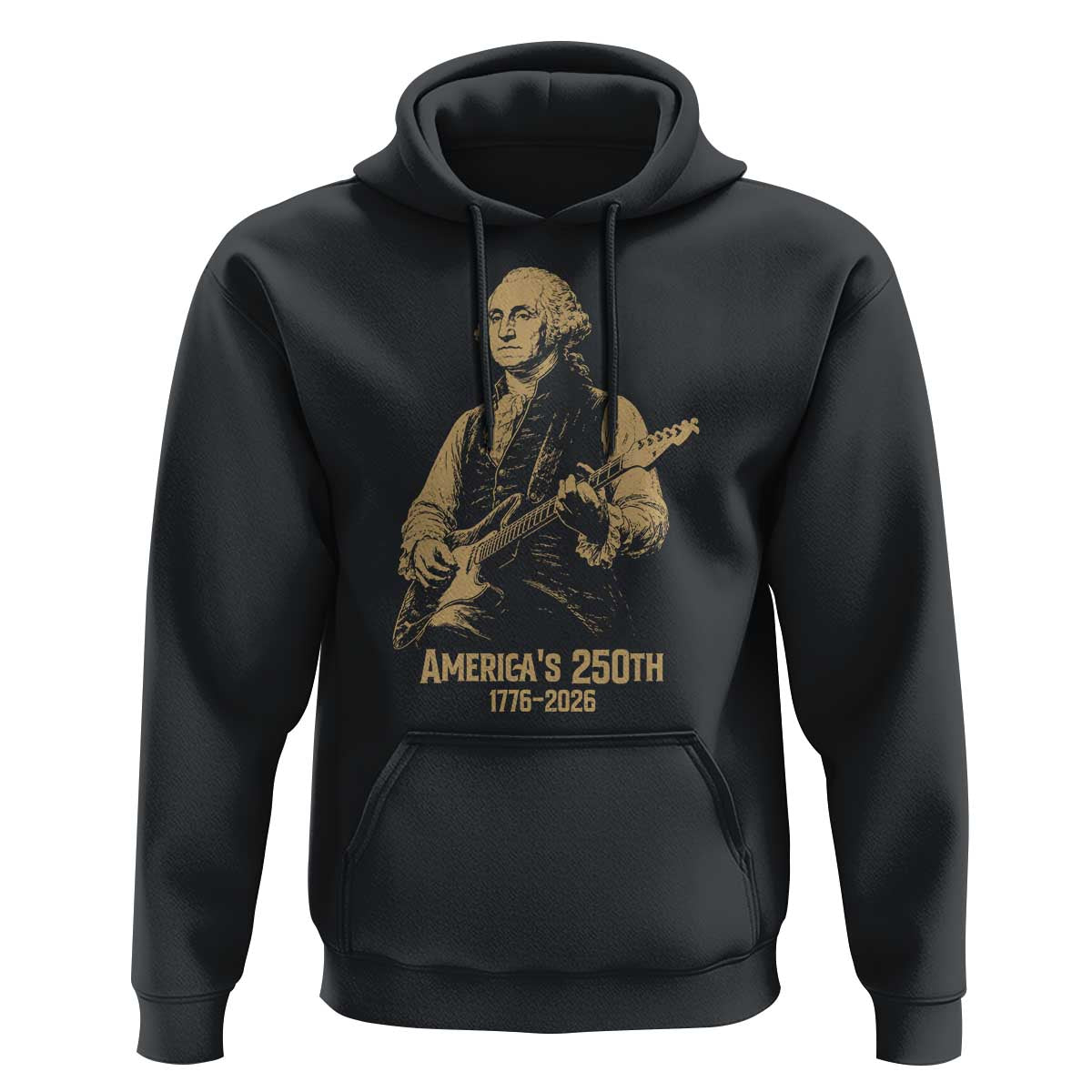America's 250th George Washington Rock Star Hoodie Funny Electric Guitar Player Vintage 1776 to 2026 Semiquincentennial