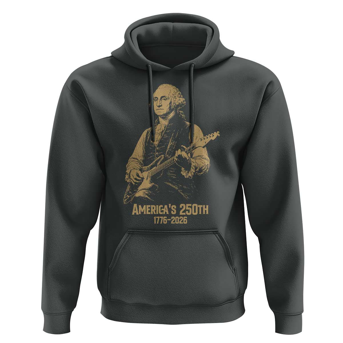 America's 250th George Washington Rock Star Hoodie Funny Electric Guitar Player Vintage 1776 to 2026 Semiquincentennial
