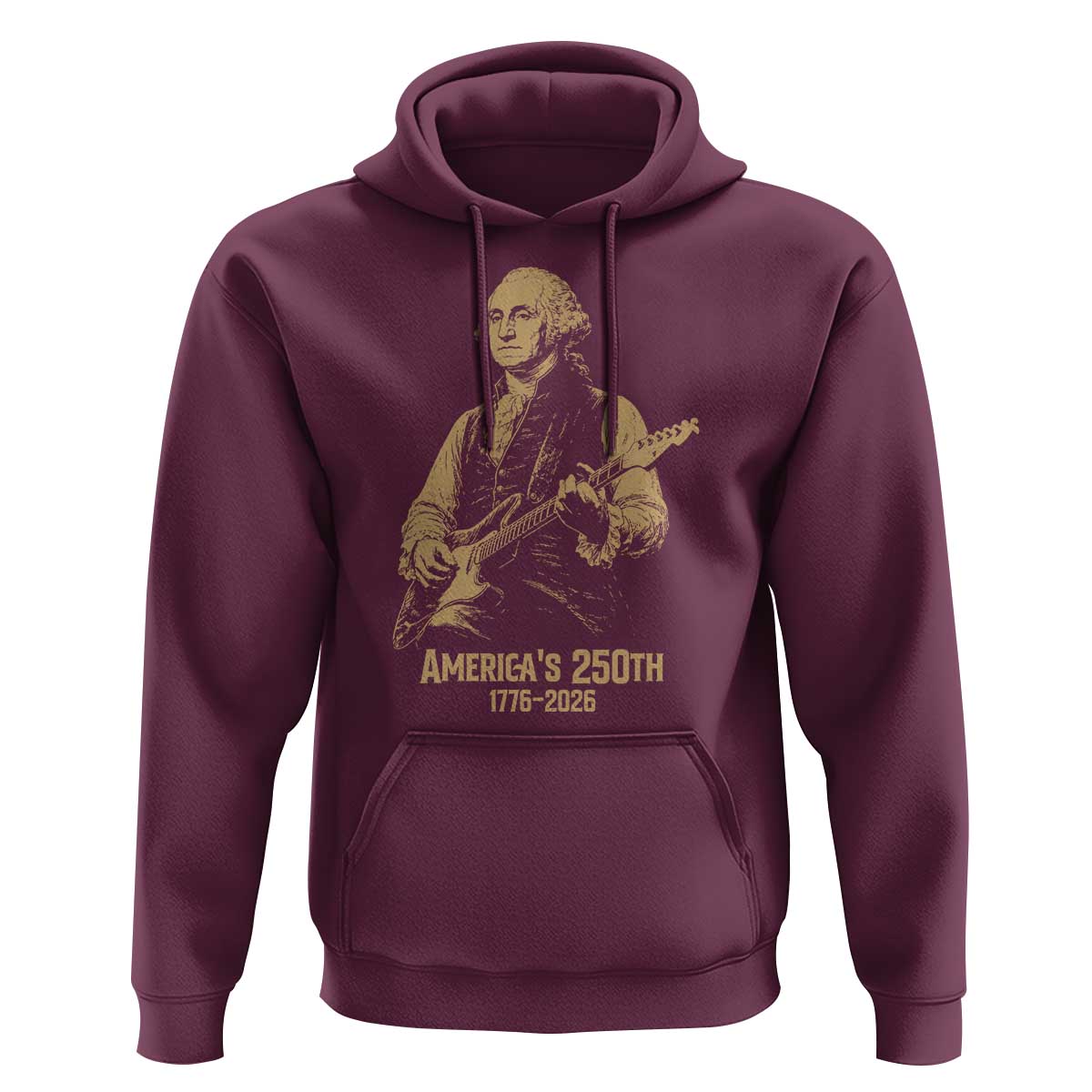 America's 250th George Washington Rock Star Hoodie Funny Electric Guitar Player Vintage 1776 to 2026 Semiquincentennial