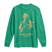 America's 250th George Washington Rock Star Long Sleeve Shirt Funny Electric Guitar Player Vintage 1776 to 2026 Semiquincentennial