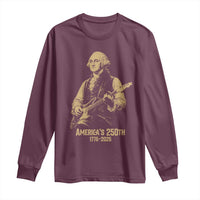 America's 250th George Washington Rock Star Long Sleeve Shirt Funny Electric Guitar Player Vintage 1776 to 2026 Semiquincentennial
