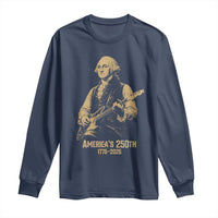 America's 250th George Washington Rock Star Long Sleeve Shirt Funny Electric Guitar Player Vintage 1776 to 2026 Semiquincentennial
