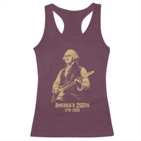 America's 250th George Washington Rock Star Racerback Tank Top Funny Electric Guitar Player Vintage 1776 to 2026 Semiquincentennial